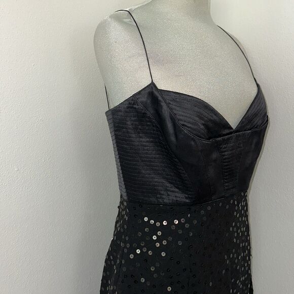 Escada black sequin spaghetti strap cocktail dress 40 US 10 - Picture 1 of 12